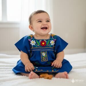 Mexican hand embroidered  Chanelito Puebla dress  size 0 see measurements